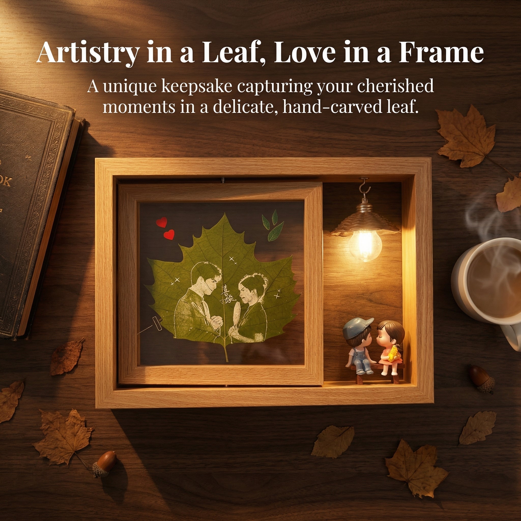 Memories Woven in a Leaf | Handcrafted Leaf + Wood