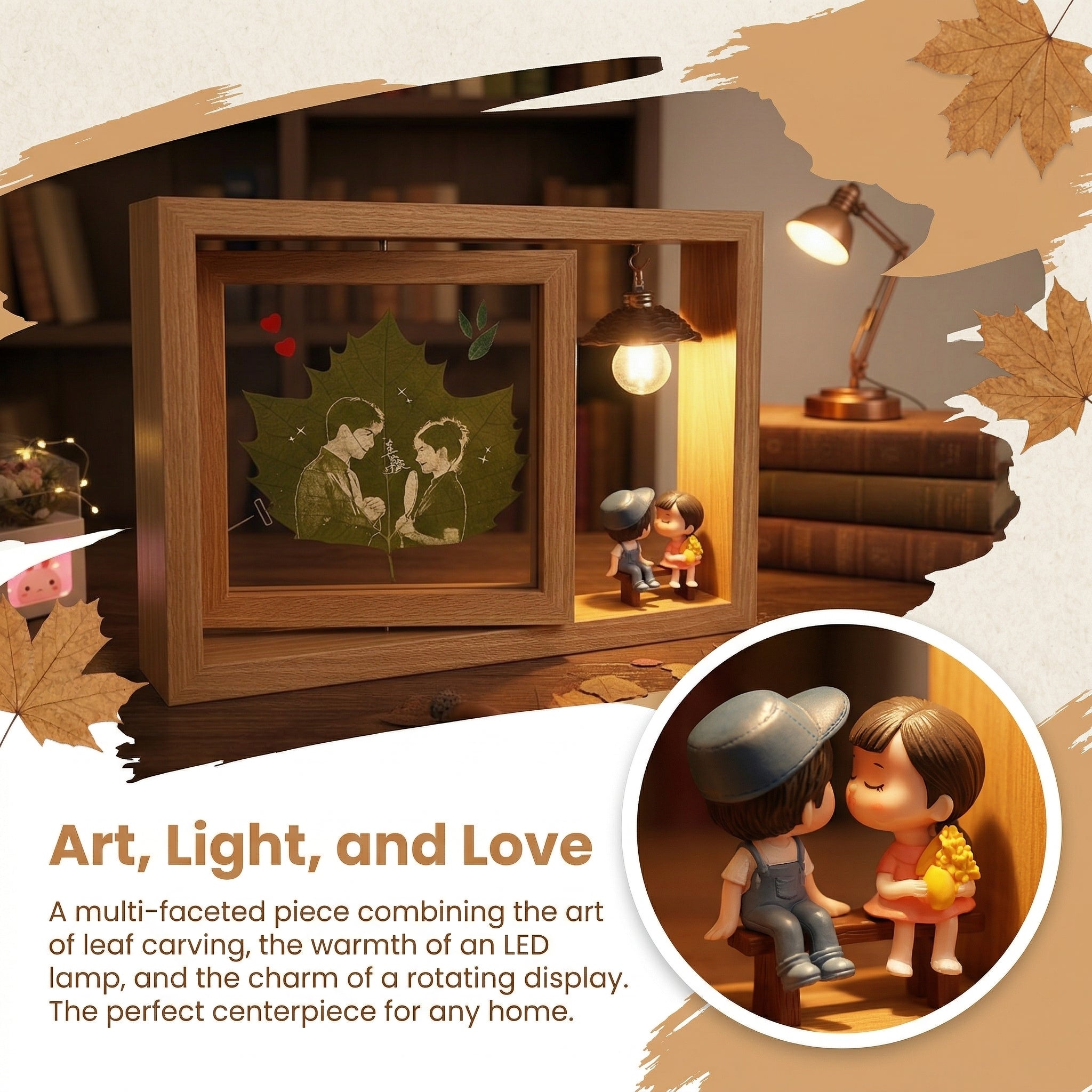 Memories Woven in a Leaf | Handcrafted Leaf + Wood