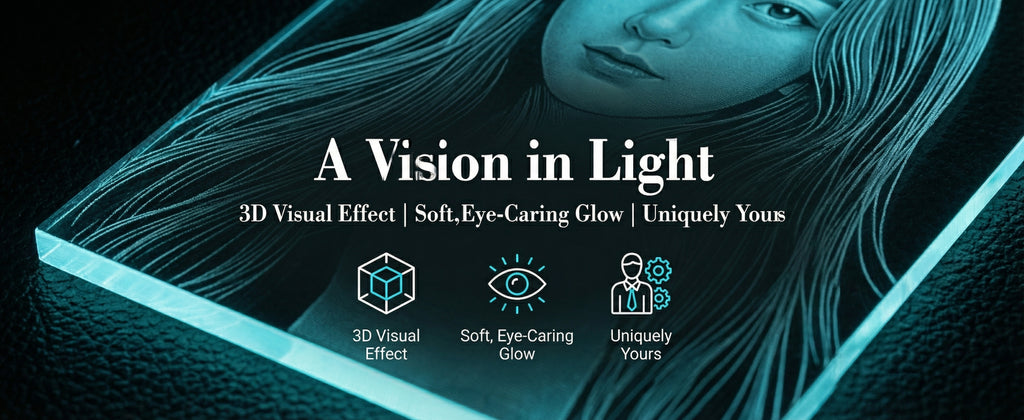 Glass Light Art | Custom Illuminated Keepsake with Different Light Modes