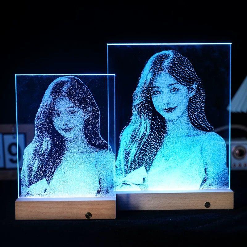 Glass Light Art | Custom Illuminated Keepsake with Different Light Modes